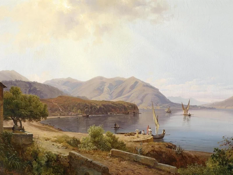 1812-Heinrich Louis Theodor Gurlitt - Scena nei pressi di San Felice sul Lago di Garda